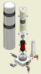 Helios breathing hose, for Divator regulators, 3/8 UNF, male